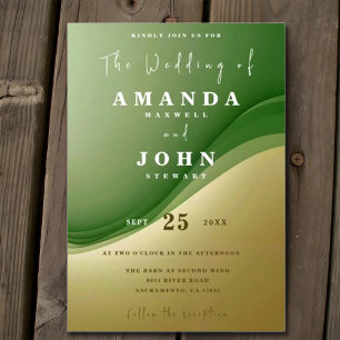 Ombre Gradient Spring Color Palette Photo Wedding Invitation