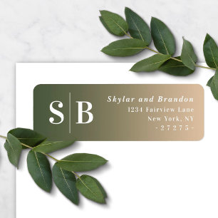 Ombre Green & Yellow Wedding Return Address Return Address Label