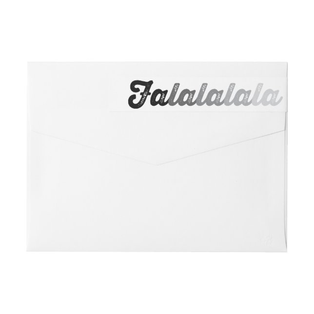 Ombre Grey Falalalala Bold Script Modern Holiday Wrap Around Label (Back)