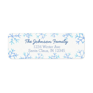 Ombre Hand Drawn Snowflake Return Address Labels