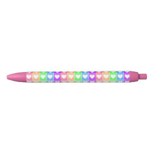 Ombre Hearts Black Ink Pen