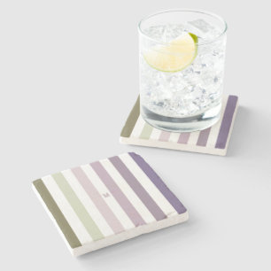 Ombre Lavender Field Strip & Personalised Monogram Stone Coaster