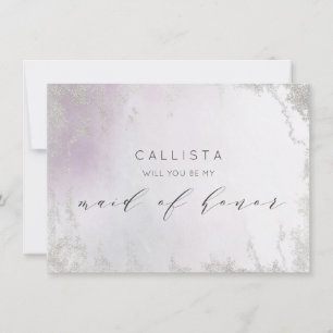 Ombre Light Purple Maid of Honour Proposal Card