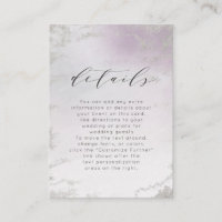 Ombre Light Purple Silver Foil Wedding Details