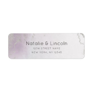 Ombre Light Purple Silver Wedding Return Address Return Address Label
