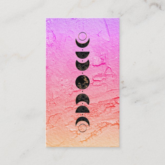 *~* Ombre Lunar Cosmic Moon Phases Universe Shaman Business Card (Front)
