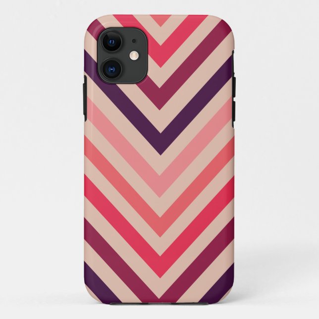 Ombre Magenta Chevron Stripes iPhone 5 Case (Back)