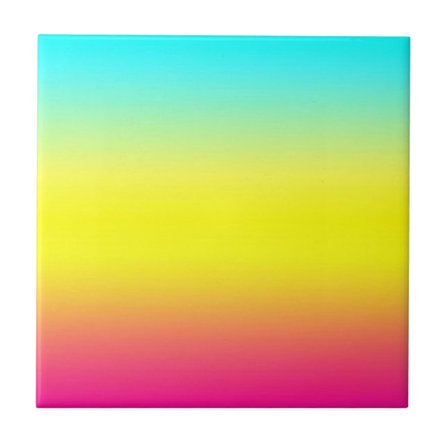 Ombre Magical Rainbow Unicorn Colours Ceramic Tile (Front)