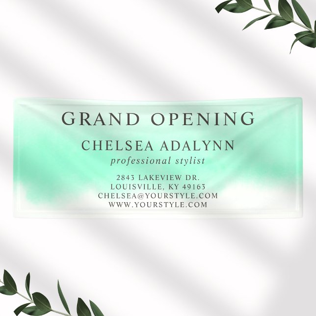 Ombre Mint Watercolor Minimalist Business Banner (Creator Uploaded)