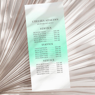 Ombre Mint Watercolor Minimalist Rack Card