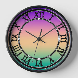 Ombre , multicolored clock