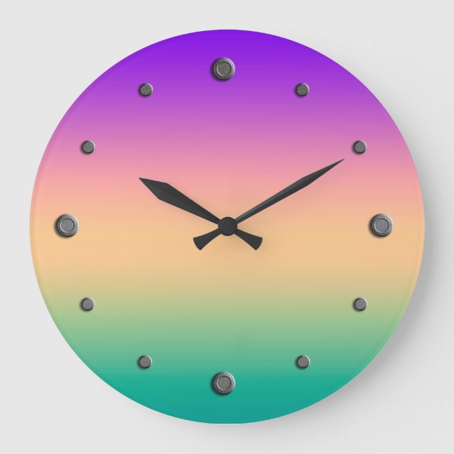 Ombre , multicolored large clock (Front)