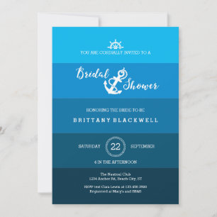 Ombre Nautical Anchor Bridal Shower Invitation