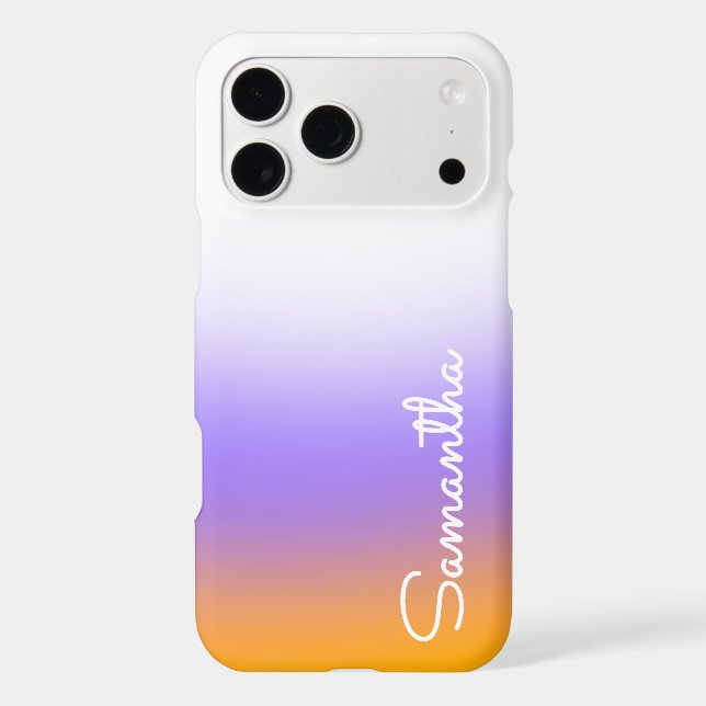 Ombre Orange Blue White Girly Personalized Name (Back)