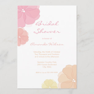 Ombre Pastel Floral Bridal Shower Invitations