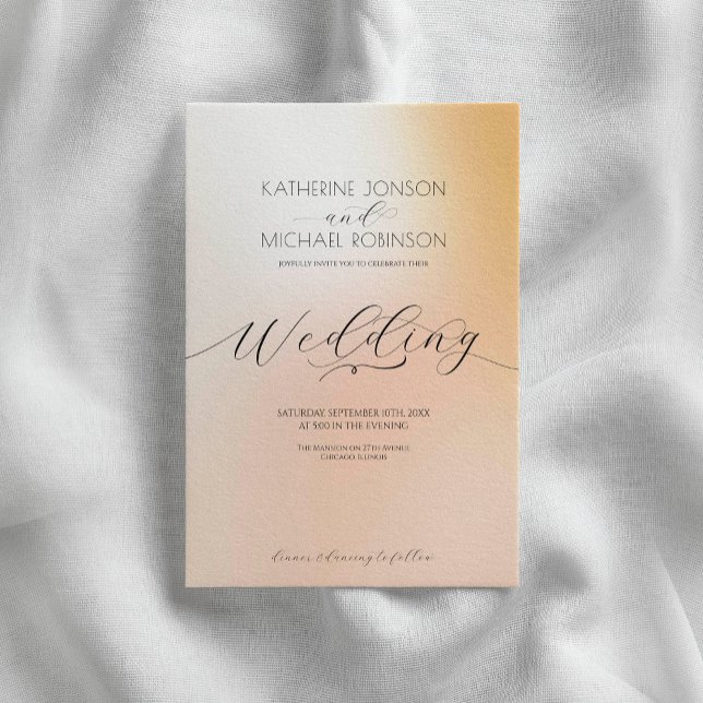 Ombre pastel pink Wedding Invitation (Creator Uploaded)