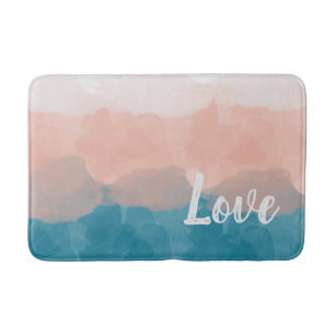 Ombre Pink and Blue Love Graceful Gradient Bath Mat