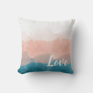 Ombre Pink and Blue Love Graceful Gradient Cushion