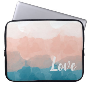 Ombre Pink and Blue Love Graceful Gradient Laptop Sleeve