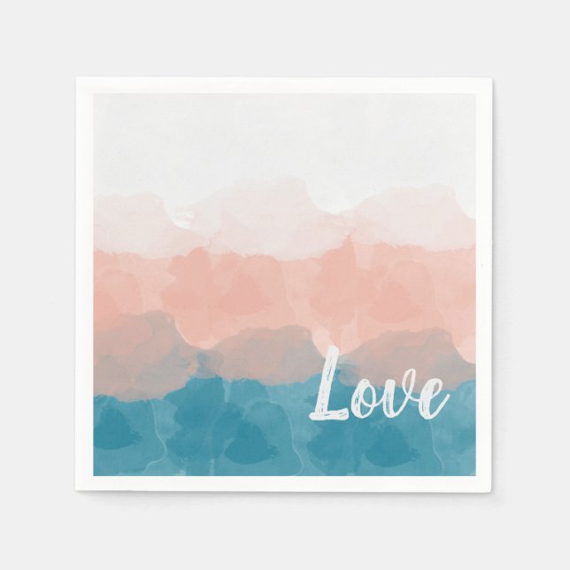 Ombre Pink and Blue Love Graceful Gradient Napkin (Front)