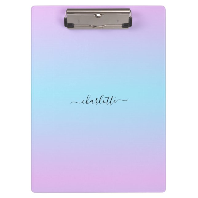 Ombré Pink and Turquoise Gradient Clipboard (Front)