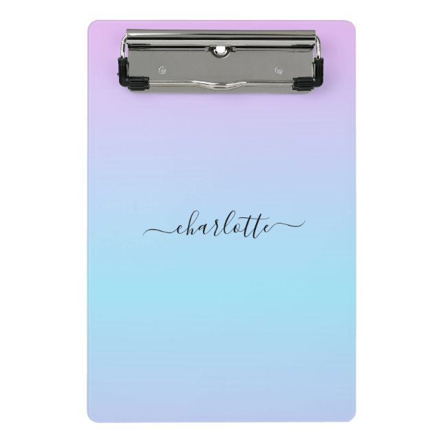 Ombré Pink and Turquoise Gradient Mini Clipboard (Front)