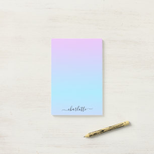 Ombré Pink and Turquoise Gradient Post-it Notes
