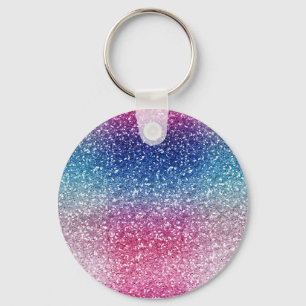 Ombre Pink Blue Glitter Wrapping Paper Key Ring