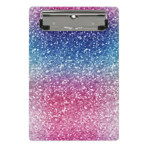 Ombre Pink Blue Glitter Wrapping Paper Mini Clipboard