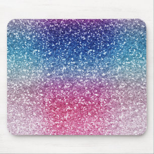 Ombre Pink Blue Glitter Wrapping Paper Mouse Pad