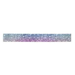 Ombre Pink Blue Glitter Wrapping Paper Satin Ribbon