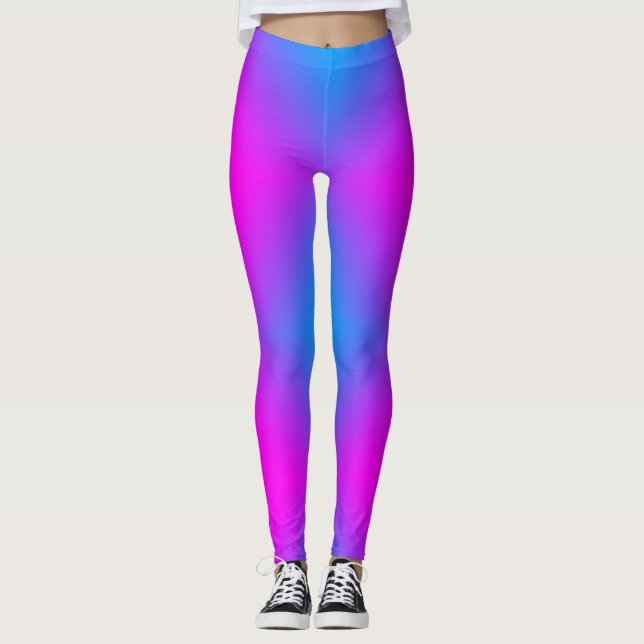 Ombre Pink Blue Purple 4Ann Leggings (Front)