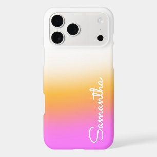 Ombre Pink Orange White Girly Personalized Name