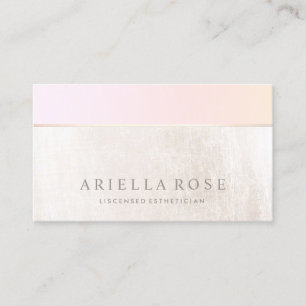 Ombre Pink Peach Spa and Salon White Marble Business Card