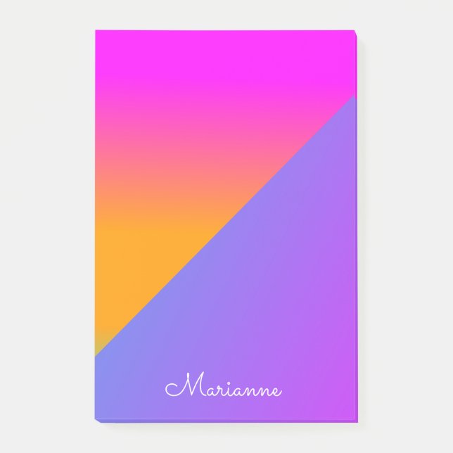 Ombré Pink  Purple Bright Post-it Notes (Front)