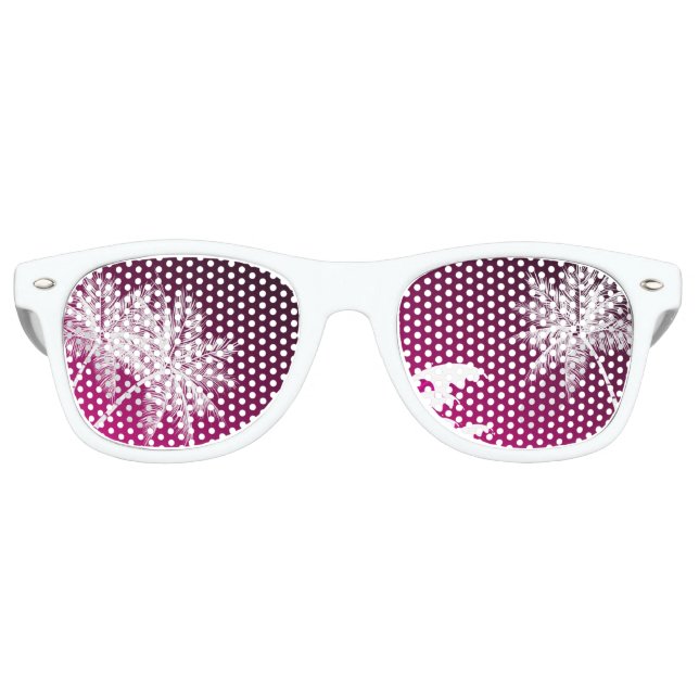 OMBRÉ PINK TROPICAL PALMS RETRO SUNGLASSES (Front)