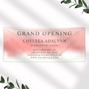 Ombre Pink Watercolor Minimalist Business Banner