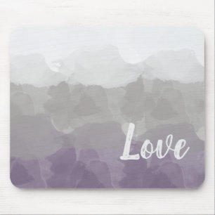 Ombre Purple and Gray Love Graceful Gradient Mouse Pad