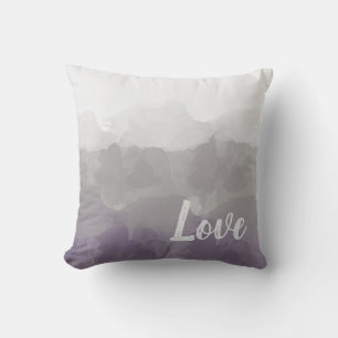 Ombre Purple and Grey Love Graceful Gradient Cushion
