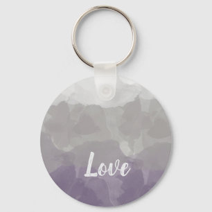 Ombre Purple and Grey Love Graceful Gradient Key Ring