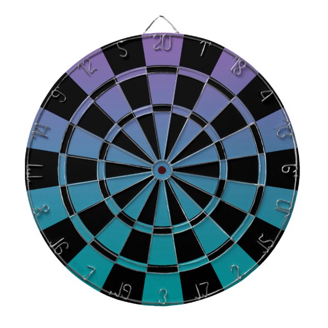 Ombre Purple Teal And Black Dartboard (Front)