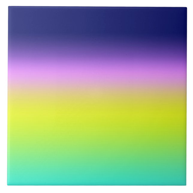 Ombre purple yellow green spring summer colours ri ceramic tile (Front)
