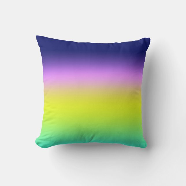 Ombre purple yellow green spring summer colours ri cushion (Front)