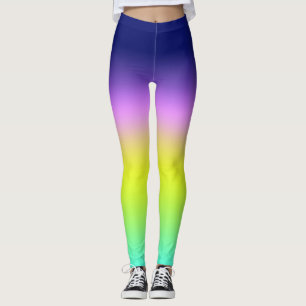 Ombre purple yellow green spring summer colours ri leggings