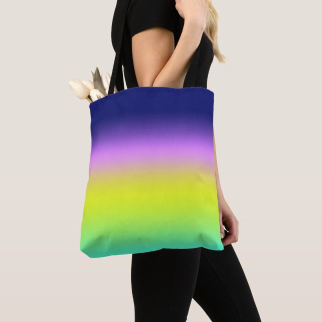Ombre purple yellow green spring summer colours ri tote bag (Close Up)