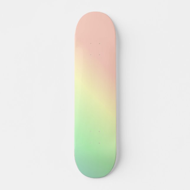 Ombre Rainbow Abstract Pastel Pattern Skateboard (Front)