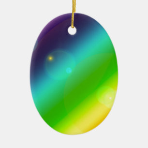 ombre rainbow ceramic ornament