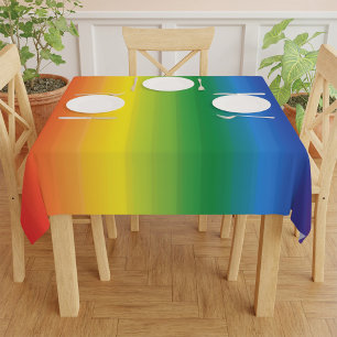 Ombre Rainbow Pattern Home Decor and Party Tablecloth