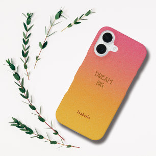 Ombre Red Personalise Quote & Name Iphone Case