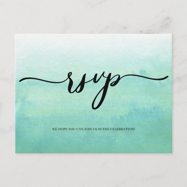 Ombre RSVP card. Postcard (Front)
